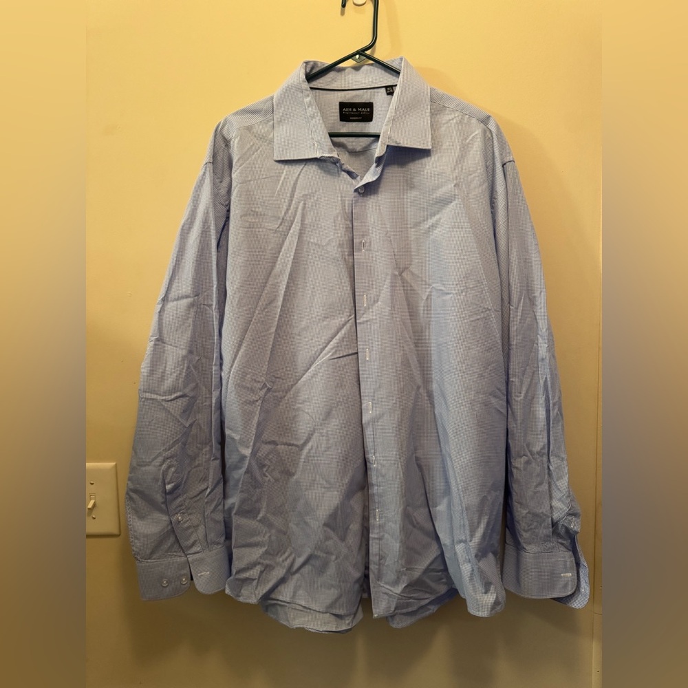 ASH & MAUI Light Blue Dress Shirt Size 18.5